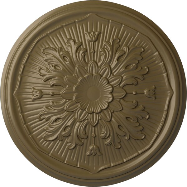 Ekena Millwork Luton Ceiling Medallion (Fits Canopies up to 1 1/8"), Hnd-Painted Mississippi Mud, 15 3/4"OD x 5/8"P CM16LUMMF - main